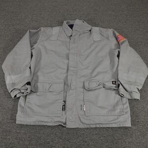 Neese Wear Jacket Mens Large Gray Flame Resistant Work Parka USA Flag V1J2PGY